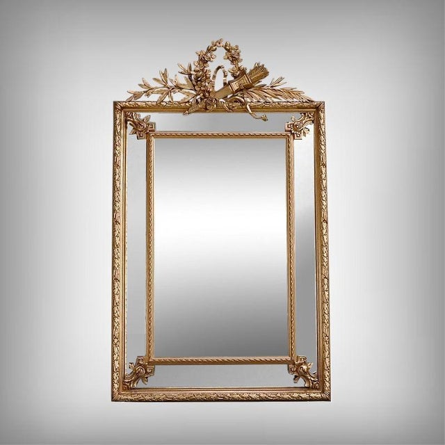 Large 19th Century Louis XVI Mirror with Parcloses For Sale - Image 14 of 14