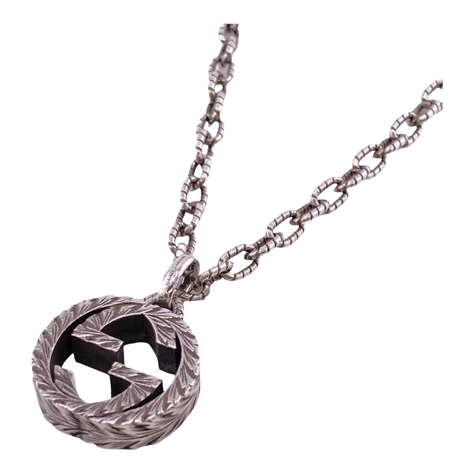 Gucci Arabesque 925 15.9G Interlocking G Necklace Silver Unisex | Chairish