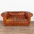 Pair of French Brown Leather Chesterfield Two Seat Loveseat Sofas For Sale - Image 4 of 16