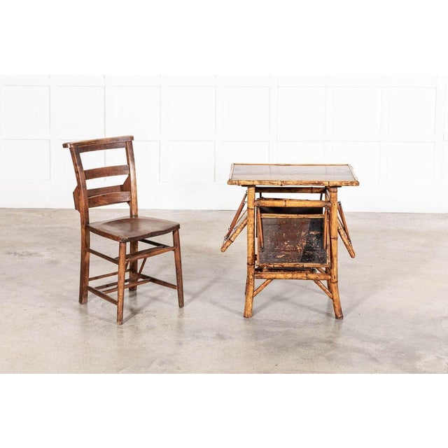 Late 19th Century 19th Century French Bamboo & Lacquer Side Table, 1870 For Sale - Image 5 of 17