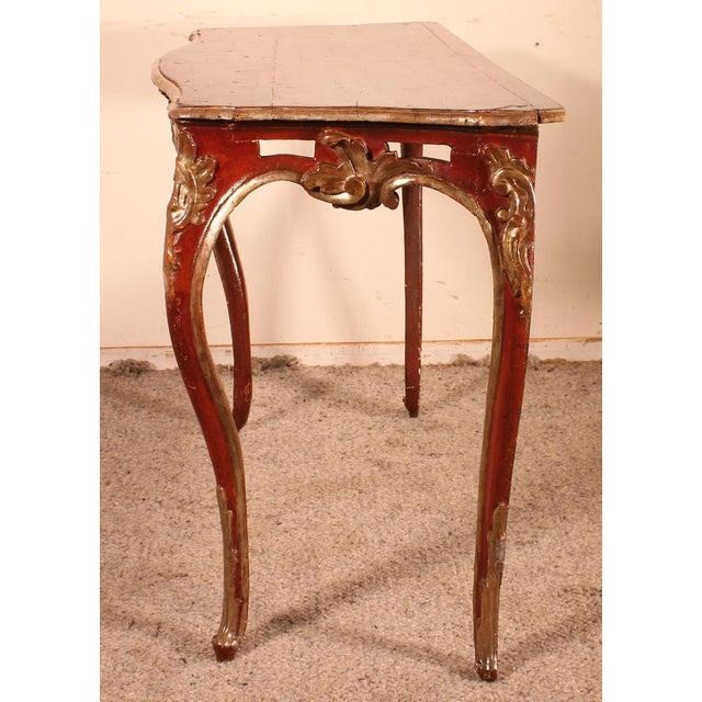 Louis XV Console in Polychrome Wood, Italy For Sale - Image 10 of 15