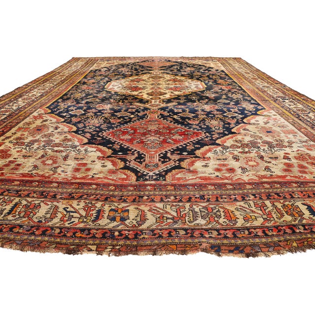Tribal Late 19th Century Persian Shiraz Rug, 11'05 X 19'04 For Sale - Image 3 of 10