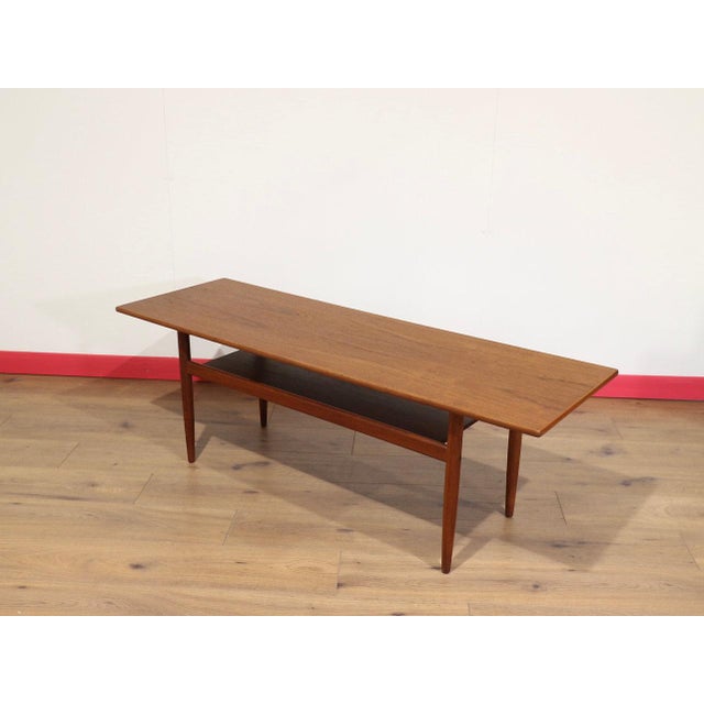 Mid Century Modern Vintage Teak Coffee Table Danish Style For Sale - Image 9 of 14
