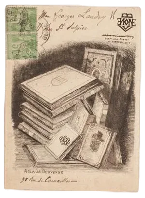 Aglaus Bouvenne, The Book Collection, Etching, 1900
