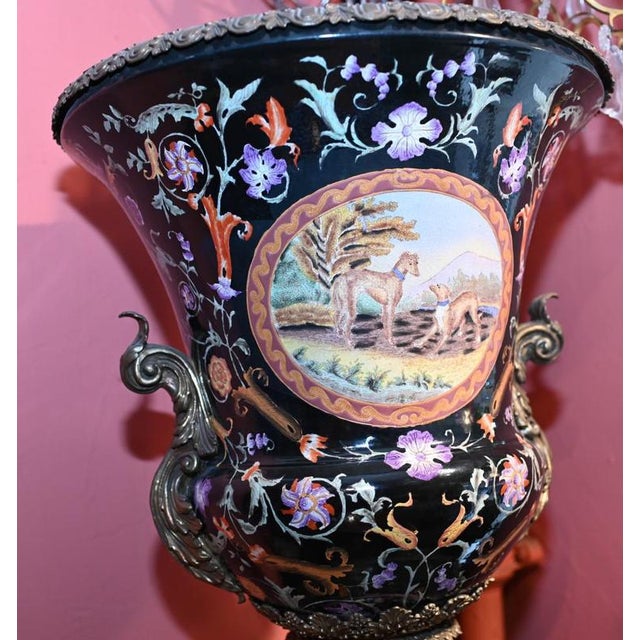 Ceramic French Porcelain Campana Urns, Set of 2 For Sale - Image 7 of 9