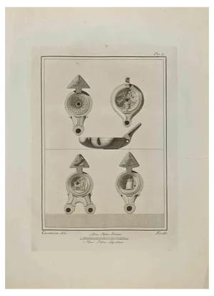 Nicola Fiorillo, Ancient Still Life 10, Etching, 18th Century