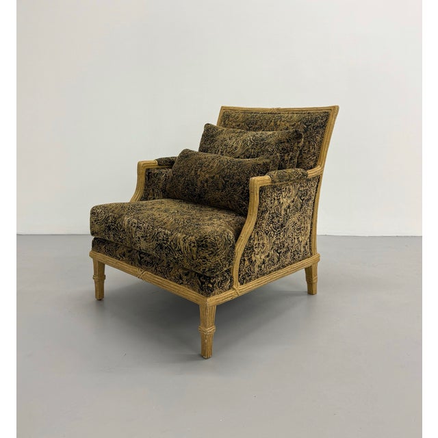 Late 20th Century Vintage Faux Bamboo Lions & Tigers Lounge Chair For Sale - Image 5 of 8