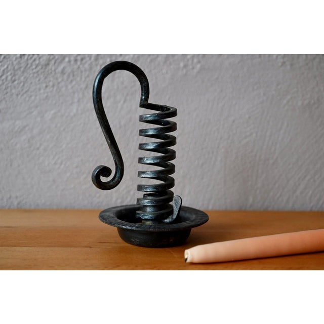 Antique Wrought Iron Cellar Rat Candlestick, 1960s For Sale - Image 6 of 9