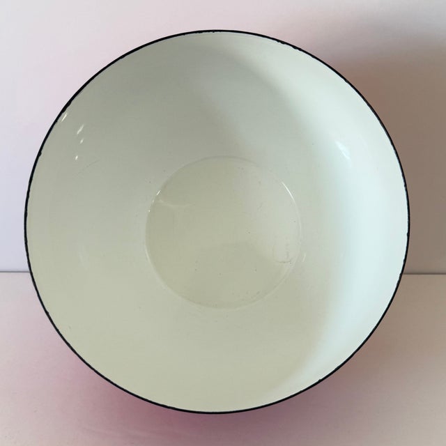 Mid Century Modern Ampler Ejiry Red Enamel Bowl With White Diamonds Kaj Frank Style For Sale - Image 11 of 13
