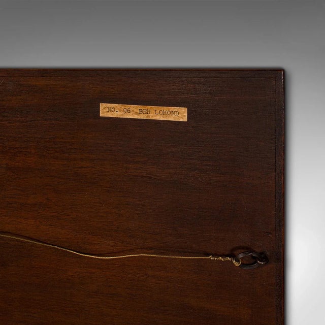 Wood 1900s Edwardian Antique Marquetry Landscape Panel, English, Decorative, Ben Lomond For Sale - Image 7 of 7