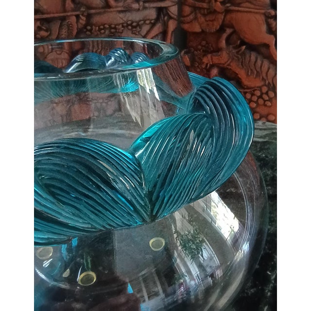 1990s Lalique Large Cyrus Frosted Crystal Coupe Bowl Centerpiece Art Deco For Sale - Image 12 of 12