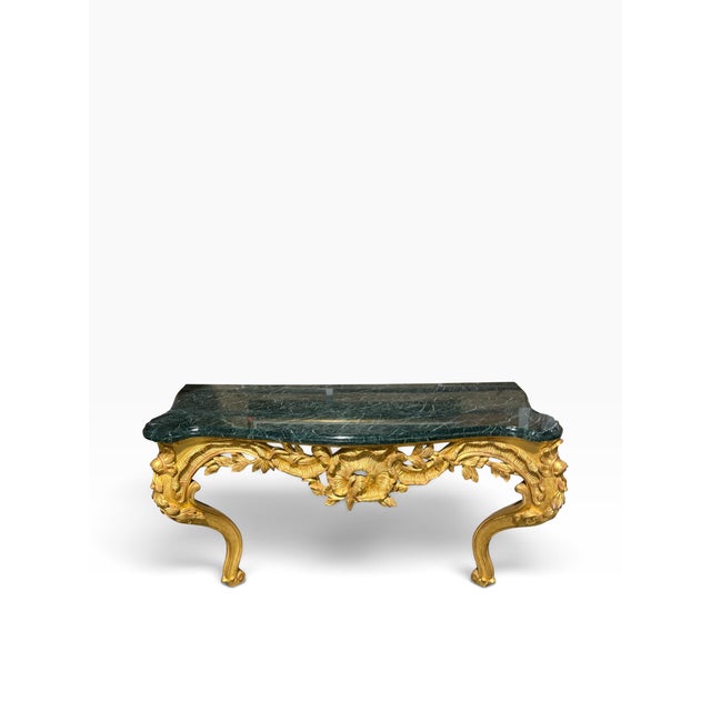 Rococo 18c Style French Giltwood Rococo Console Table With Marble Top For Sale - Image 3 of 5