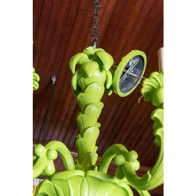 Spring Green Foliate Chandelier For Sale - Image 4 of 9