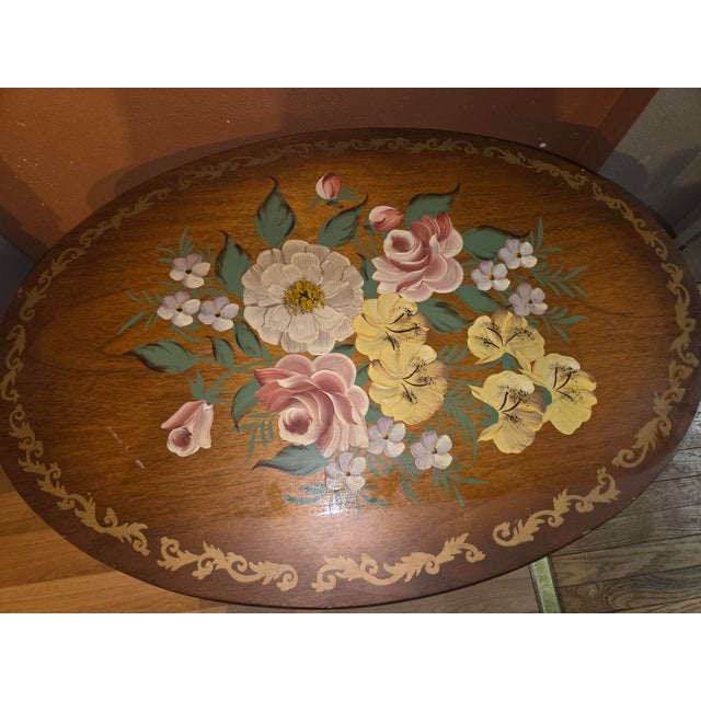 1950s Tilt Top Hand Painted Table For Sale - Image 10 of 12