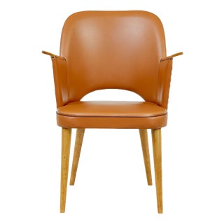 Mid-Century Modern Swedish Leather Desk Chair, 1950 For Sale