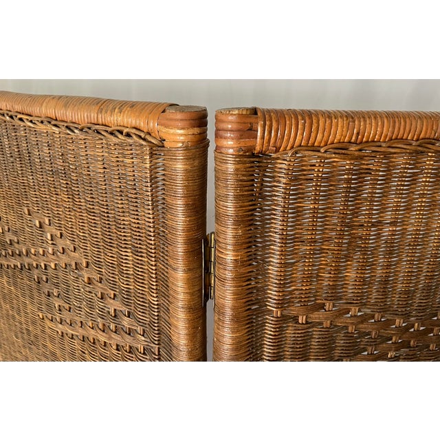 Mid Century Rattan Wicker Room Divider Screen Chairish