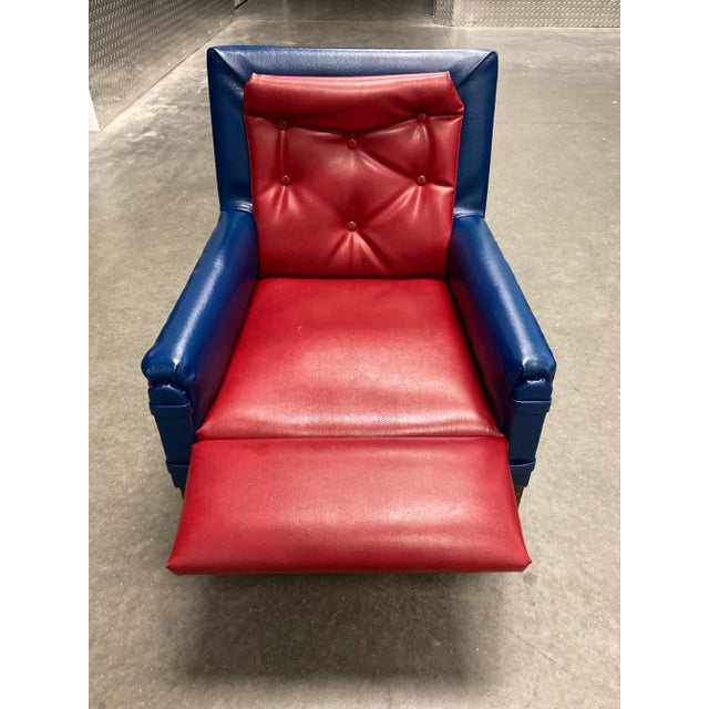 MidCentury Modern Child’s Rocker Recliner in Tufted Vinyl Chairish