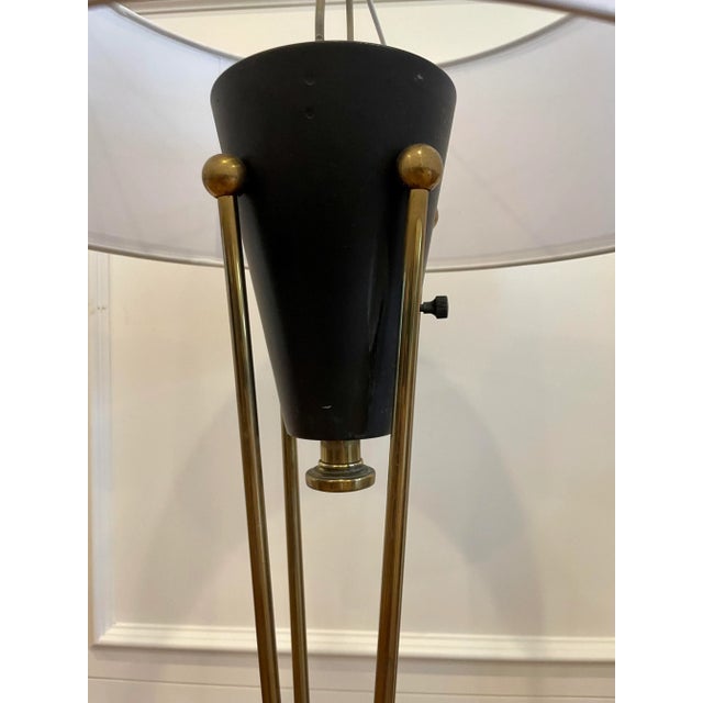 Stiffel 1950’s Vintage Atomic Brass and Black Lamp For Sale - Image 4 of 6