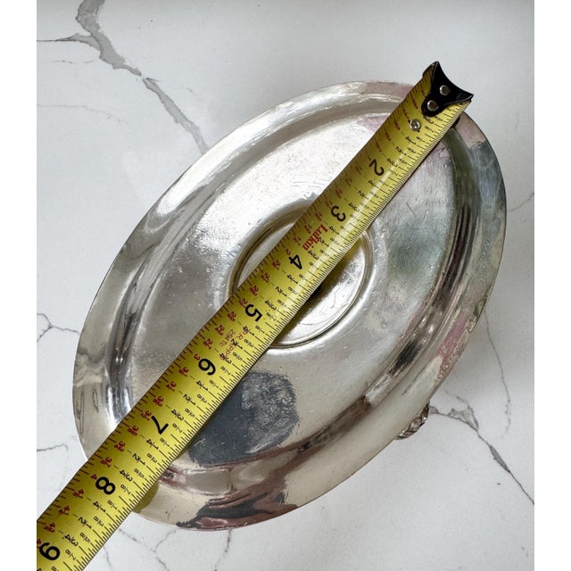 Vintage Christofle Silver Plated Gravy Sauce Boat With Handle and Under Plate France 8"x5" For Sale - Image 9 of 10