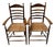 Rustic Dutch Ladder Back Armchairs in Patinated Beech, 1900s, Set of 2 For Sale