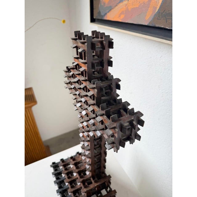 Tramp Art Crucifix Sculpture, 1900s For Sale - Image 10 of 18