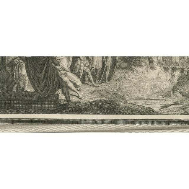 18th Century Pieter Mortier, Daniel Interprets the Dream and the Fiery Furnace, Pieter 1700, Engraving For Sale - Image 5 of 12