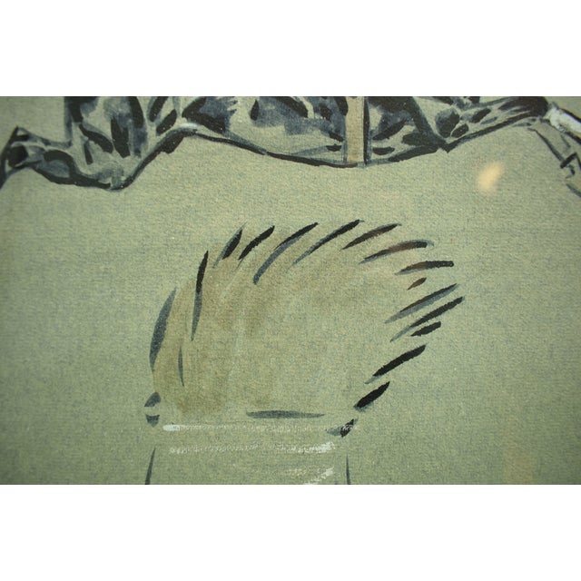 White Double Jump Watercolor & Gouache by Paul Brown For Sale - Image 8 of 8