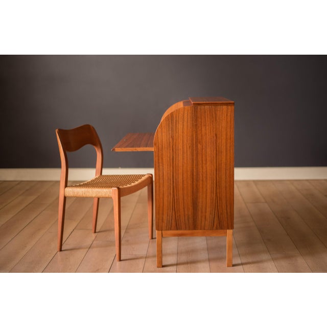 Egon Ostergaard Mid Century Modern Scandinavian Teak Secretary Desk For Sale - Image 4 of 17