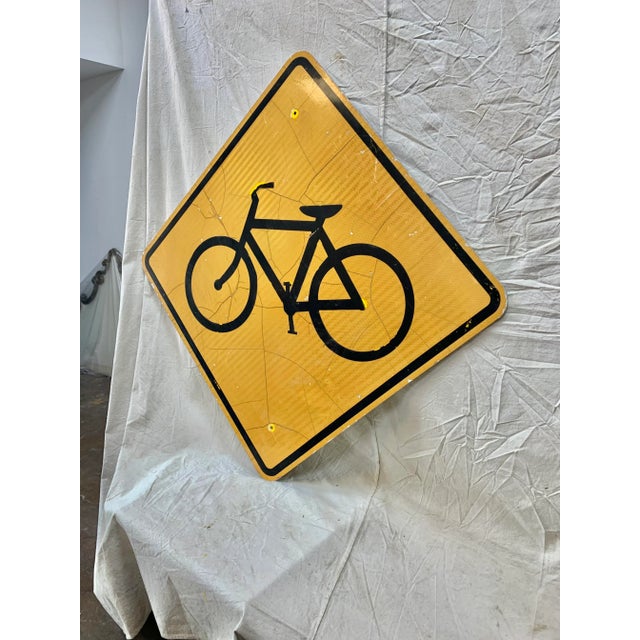American Vintage Reflective Bicycle Road Sign For Sale - Image 3 of 12