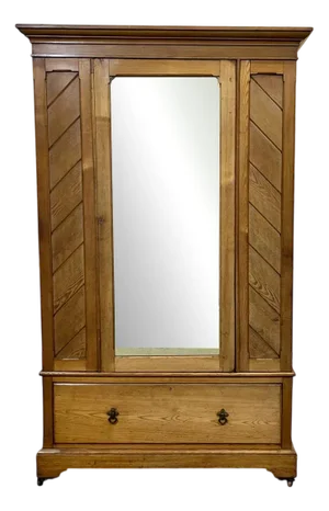 Early 20th Century English Ash Wardrobe