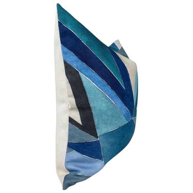 2020s Roulade Blue Pillow Cover, 20x20 Pillow For Sale - Image 5 of 6