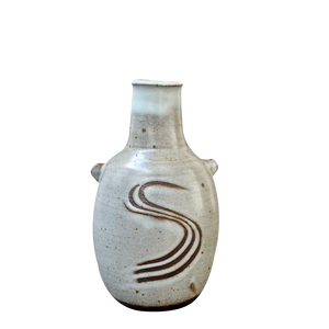 Japanese Style Ceramic Vase with Lugs by Janet Leach, 1980s