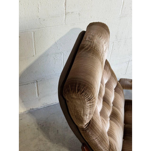 Velour Upholstered Swivel Lounge Chair Danish Mid-Century Modern 1970s For Sale - Image 10 of 10