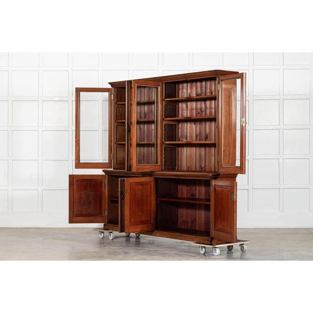 Large English Glazed Walnut Bookcase, 1870s For Sale - Image 6 of 18