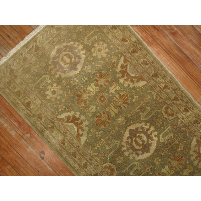1950s Gold Green Persian Tabriz Rug - 2' x 4'3" For Sale In New York - Image 6 of 6