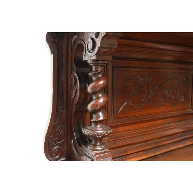 Brown Antique FrenchHunting Cabinet in Barley Twist Oak, 1880 For Sale - Image 8 of 15