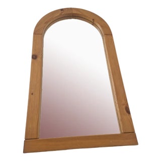 Swedish Pine Wood Mirror, 1970 For Sale