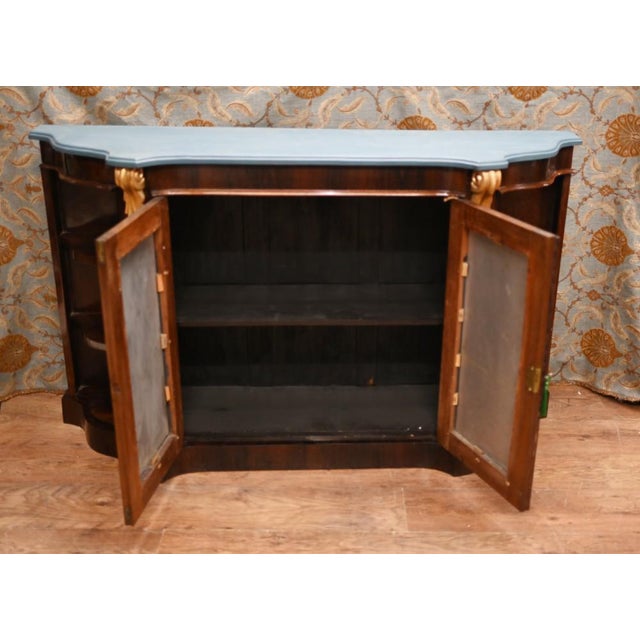 Victorian Mahogany Chiffonier Side Cabinet in Mirrored Gilt For Sale - Image 3 of 8