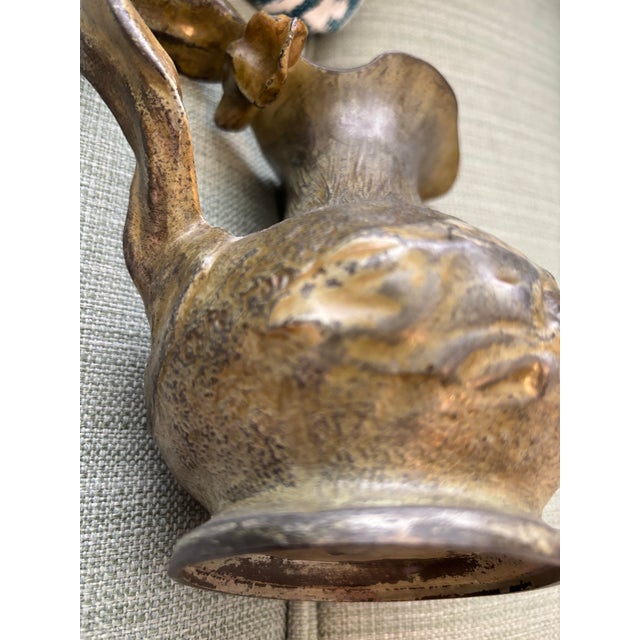 Metal Early 20th Century Art Nouveau Figural Pitcher Cb Perron Nude Woman Metal Vase For Sale - Image 7 of 9
