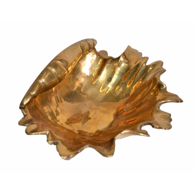 Raymor Hollywood Regency Bronze Footed Nautical Seashell Catchall, Bowl, Raymor, Italy For Sale - Image 4 of 8