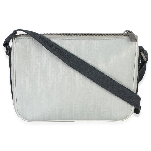 Christian Dior Light Blue Oblique Jacquard Dior 8 Pouch With Strap For Sale - Image 4 of 8