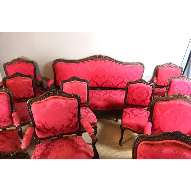 Large Louis XV Style Living Room Seating, Set of 12 For Sale - Image 10 of 12