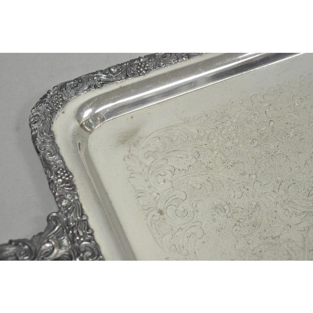 Vintage English Victorian Silver Plated Copper Narrow Serving Platter Bar Tray For Sale - Image 13 of 18