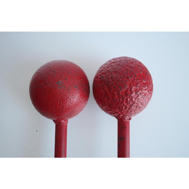 Metal Art Deco Double Ball Dumbbels, 1930s, Set of 2 For Sale - Image 7 of 10