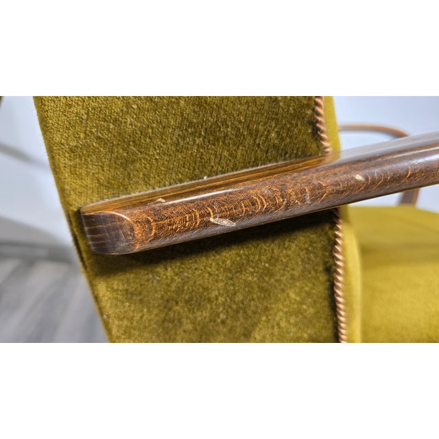 Green Vintage Armchairs from Jindrich Halabala, 1940s, Set of 2 For Sale - Image 8 of 12