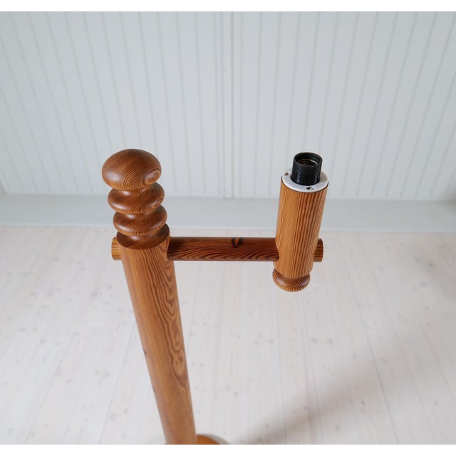 Scandinavian Modern Sculptural Floor Lamp in Pine from Luxus, 1970s For Sale - Image 16 of 17