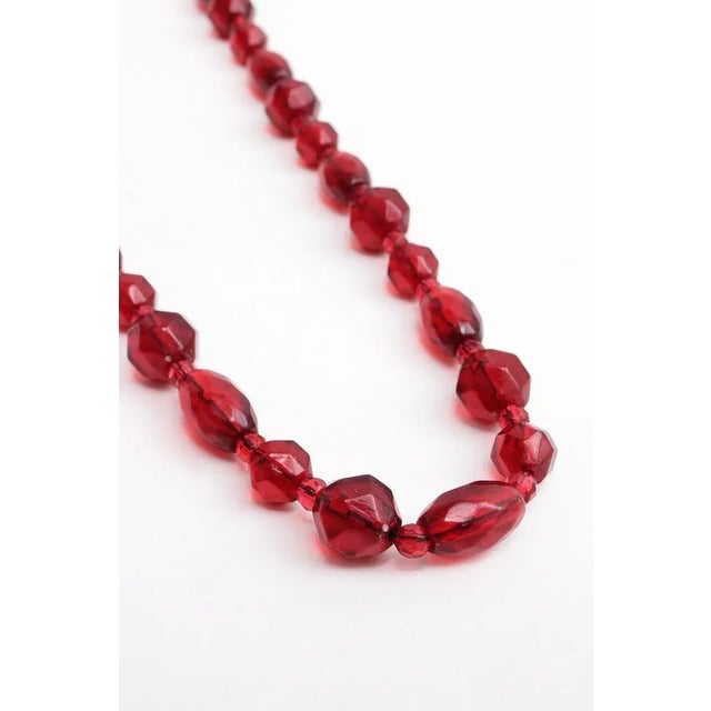 Gemstone Vintage Red Long Amber Necklace, 1960s For Sale - Image 7 of 9