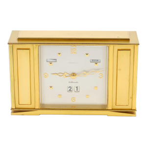 Tiffany & Co. Gilt Bronze Rectangular Desk Clock With Volumatic Dial, Circa 1960
