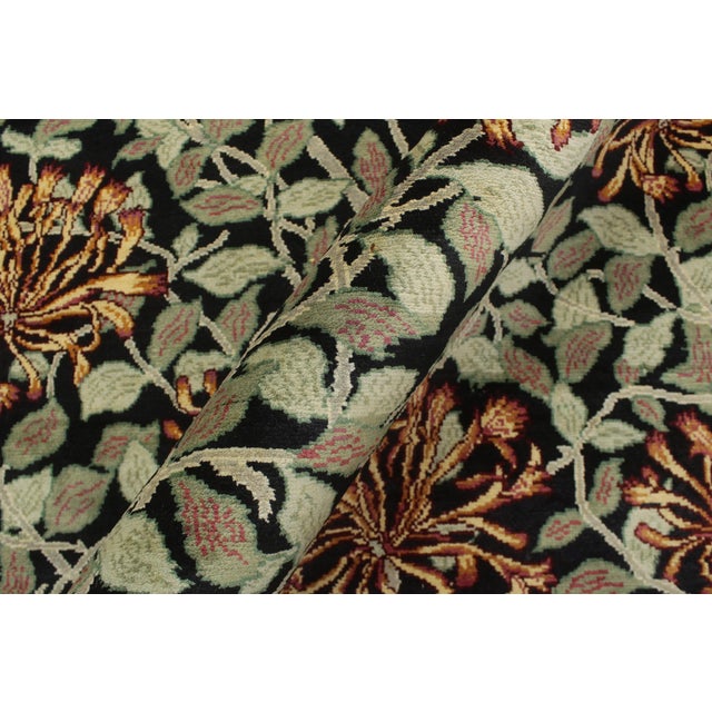 Boho Chic 1990's Pak-Persian Black/Green Wool Rug - 5'11'' X 9'0'' For Sale In New York - Image 6 of 9