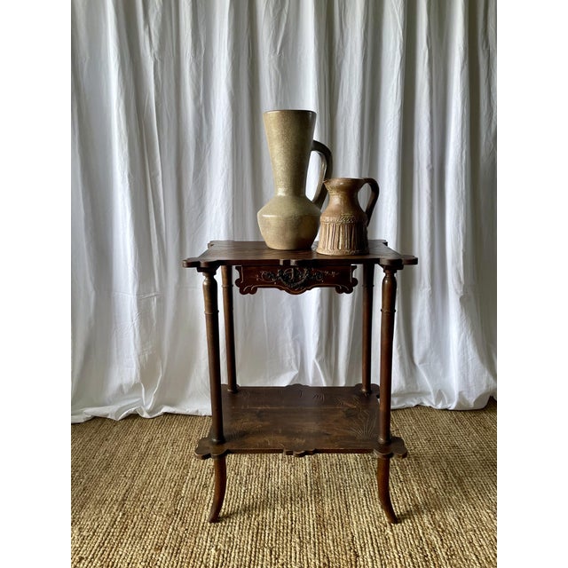 French Art Nouveau Walnut Side Table, 1890s For Sale - Image 14 of 18